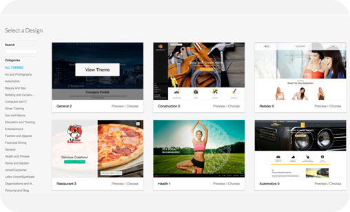 variedad de plantillas para pagina web con Claro Cloud